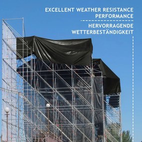 JAGO Prelata 650 g/m², ochiuri de aluminiu, negru, 3 x 6 m