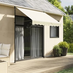 vidaXL Copertină retractabilă, crem, 200x115 cm, țesătură și oțel