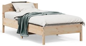 vidaXL Cadru de pat fără saltea, 75x190 cm, lemn masiv de pin