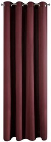Draperie de lux de culoare burgundă pentru camera de zi cu agățat pe cercuri 140 x 250 cm