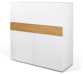 Birou cu dulap Focus White/Oak, 110 x 42 x 109 cm