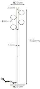 Lampadar Lucide 45774/04/30 TYCHO 4xG9/28W/230V negru