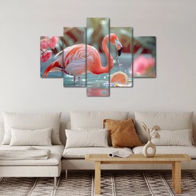 Tablou - Flamingo în iaz (150x105 cm)
