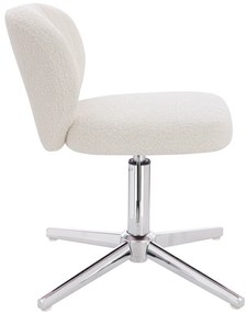 HR193CROSS Scaun Crem Boucle cu Bază Cromata