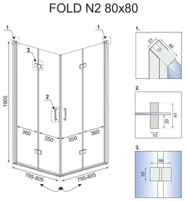 Cabina de dus pliabil Rea Fold N2