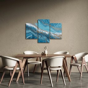 Tablou - Marmură bleu cu aur I. (90x60 cm)