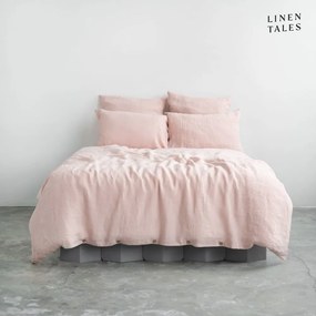 Lenjerie de pat roz-deschis din in pentru pat de o persoană 140x200 cm – Linen Tales
