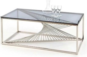 Masuta cafea INFINITY, transparent/argintiu, sticla/otel inoxidabil, 1