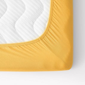 Goldea cearceaf de pat jersey cu elastic - mango 140 x 200 cm