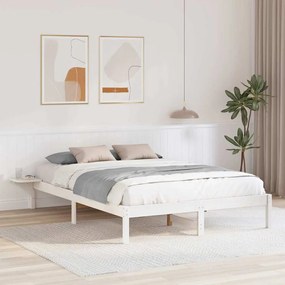vidaXL Cadru de pat cu mese laterale Alb 160 x 200 cm Alb