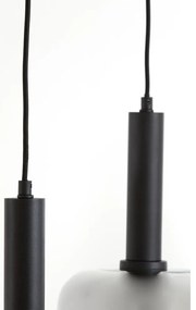 Lustră neagră cu abajur din sticlă 100x22 cm Lekar – Light &amp; Living