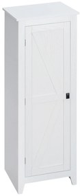 HOMCOM Șifonier de Depozitare bufet bucătărie mobilier de depozitare pentru Baie Economisire Spațiu Stil Clasic cu 3 rafturi reglabile- Înălțime 120 cm în Lemn Alb | Aosom Romania