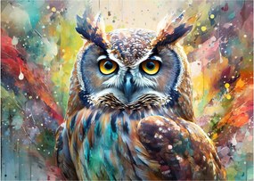 Tablou pe sticlă - Pictură de o bufniță (70x50 cm)