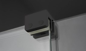 Paravan dus sticla securizata walk-in cu usa glisanta, 140x195 cm, negru mat, Deante Prizma Negru mat, 1400x1950 mm