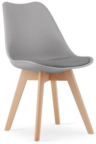 Oferta Scaun gri deschis BALI MARK cu picioare din lemn de fag II. calitate