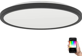 Plafonieră LED RGBW dimabilă de exterior Eglo 901463 ROVITO-Z 13,9W/230V d. 30 cm IP44 negru