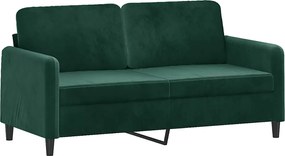 vidaXL Canapea cu 2 locuri, verde închis, 140 cm, catifea