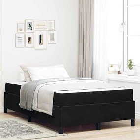 vidaXL Cadru de pat Altele Negru și Alb 120 x 190 cm Catifea