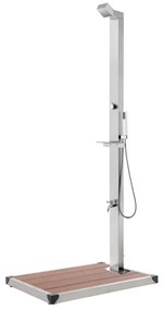 vidaXL Duș de grădină cu bază maro, 225 cm, oțel inoxidabil