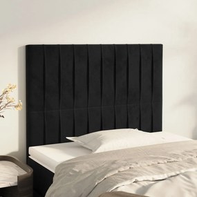 vidaXL Tăblii de pat, 2 buc, negru, 80x5x78/88 cm, catifea