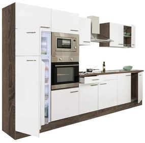 Mobilă de bucătărie Yorki 330, corp din stejar Yorki, cu față alb satinat