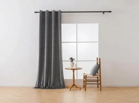 Draperie opaca DREAM VELVET 140x250 cm, gri inchis Agatat: Inele metalice