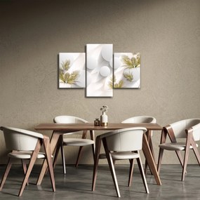 Tablou - 3D cercuri cu flori (90x60 cm)