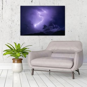 Tablou - cerul violet cu fulger (90x60 cm)