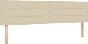 vidaXL Tăblie LED cu benzi LED cu headboard Crem 180 cm țesătură