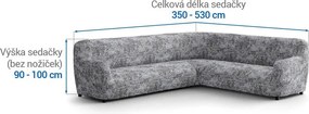 Gaico Huse bielastice MARMO gri colţar (l. 350 - 530 cm)
