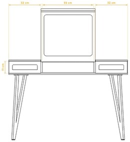 Măsuță de toaletă din stejar 120x53 cm Golo - The Beds