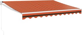 vidaXL Copertină retractabilă portocaliu/maro 3,5x2,5m textil/aluminiu