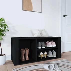 Pantofar, negru, 100x35x45 cm, lemn compozit 1, Negru