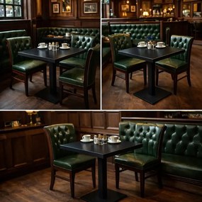 Masa din MDF, patrat  texturata, Homs, negru marmorat, 80 x 80 x 75 cm, A0111