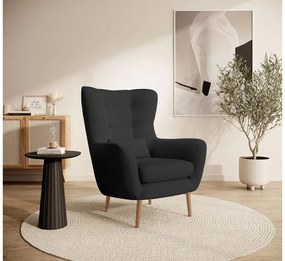 Fotoliu cu suport picioare Veneza VZ2  (negru + fag). 1099393
