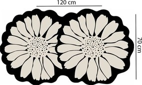 Covoraș de baie negru/crem 70x120 cm Flor Extrana – Foutastic