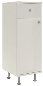 Corp Baie haaus Zaria, 1 Sertar, 1 Usa, Alb lucios/Alb, MDF, L 30 x l 35 x H 85 cm