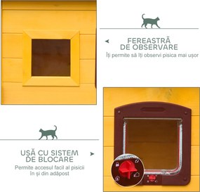 PawHut Cușcă pentru Animale Domestice din Lemn de Brad, 70x51.5x60cm | Aosom Romania