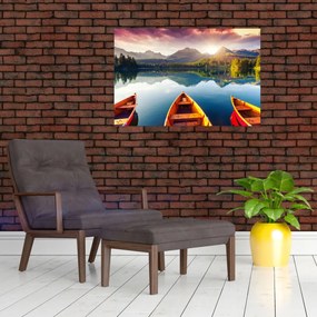 Tablou - Lac cu bărci (90x60 cm)