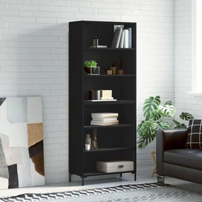 vidaXL Dulap înalt, negru, 69,5x32,5x180 cm, lemn compozit
