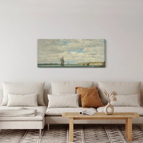 Tablou - Eugène Boudin, Coast of Brittany, reproducere (120x50 cm)