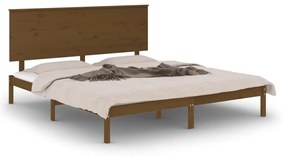 3104826 vidaXL Cadru de pat, maro miere, 200x200 cm, lemn masiv de pin