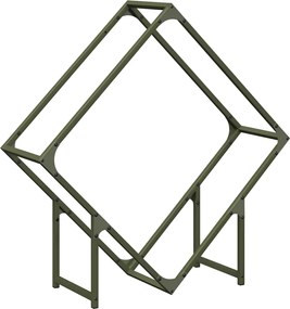 vidaXL Suport pentru lemne de foc Verde măsline Oțel laminat la rece