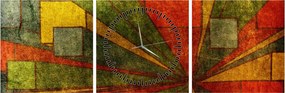 Tablou cu abstracție geometrică (cu ceas) (90x30 cm)