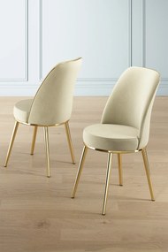 Set 2 buc. scaune bucătărie Pufenda (crem + Auriu). 1127574