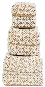 SET 3 CUTII DIN RATAN CU SCOICI HANDMADE