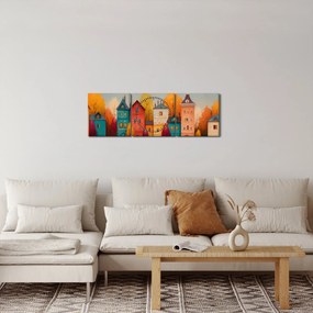 Tablou - Sat de toamnă (cu ceas) (90x30 cm)