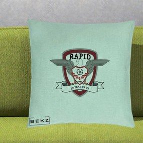 Perna Personalizata Rapid Fotbal Club 1923, 40x40 cm, Verde Menta, Husa Detasabila, Perna Inclusa, BEKZ®
