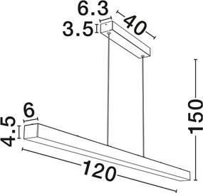 Lustra LED suspendata design decorativ VASTER L-120cm
