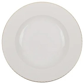 Set veselă 18 piese, porțelan alb cu accente aurii